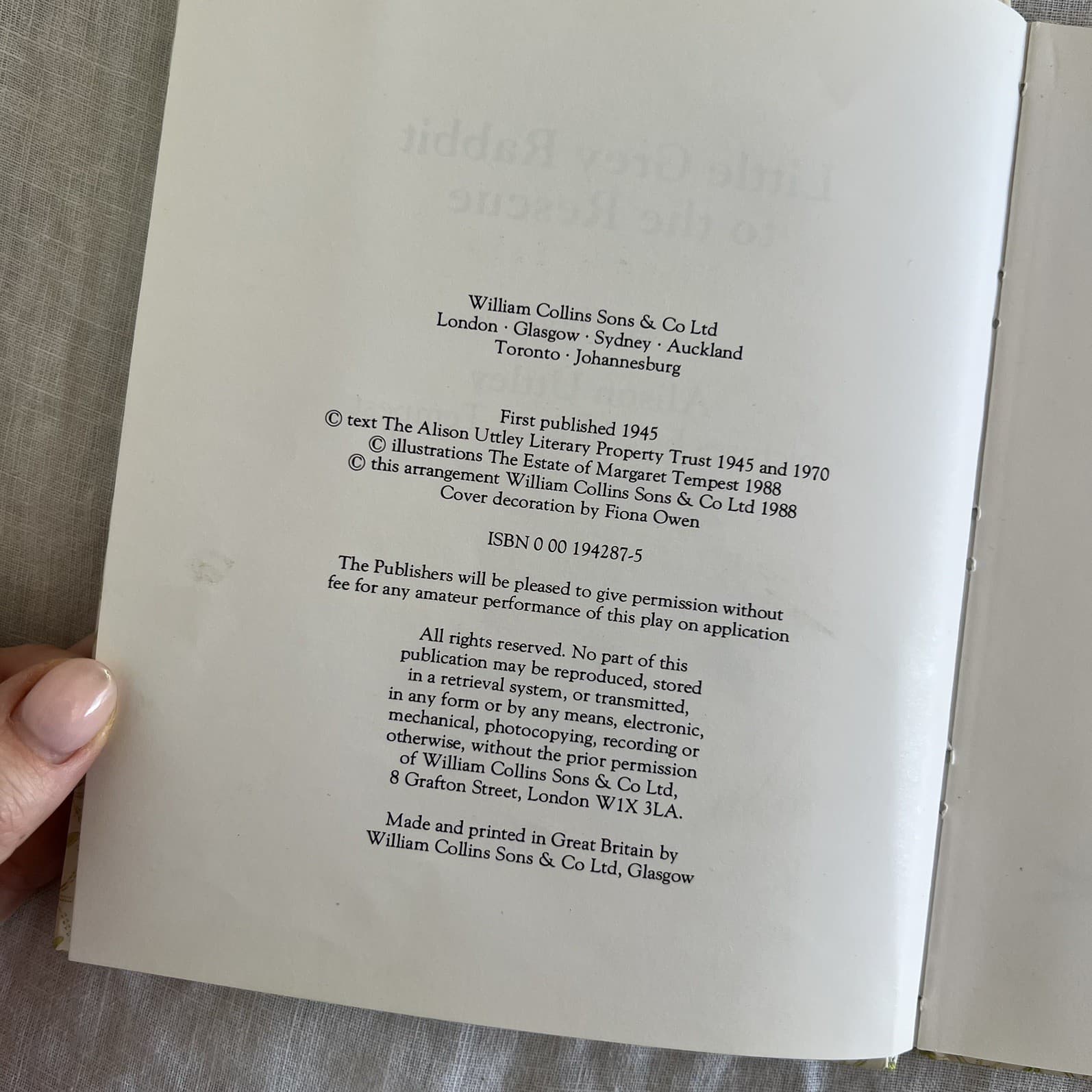 Vintage Little Grey Rabbit to the Rescue Play Book Alison Uttley Stage Script — photo 9 of 9