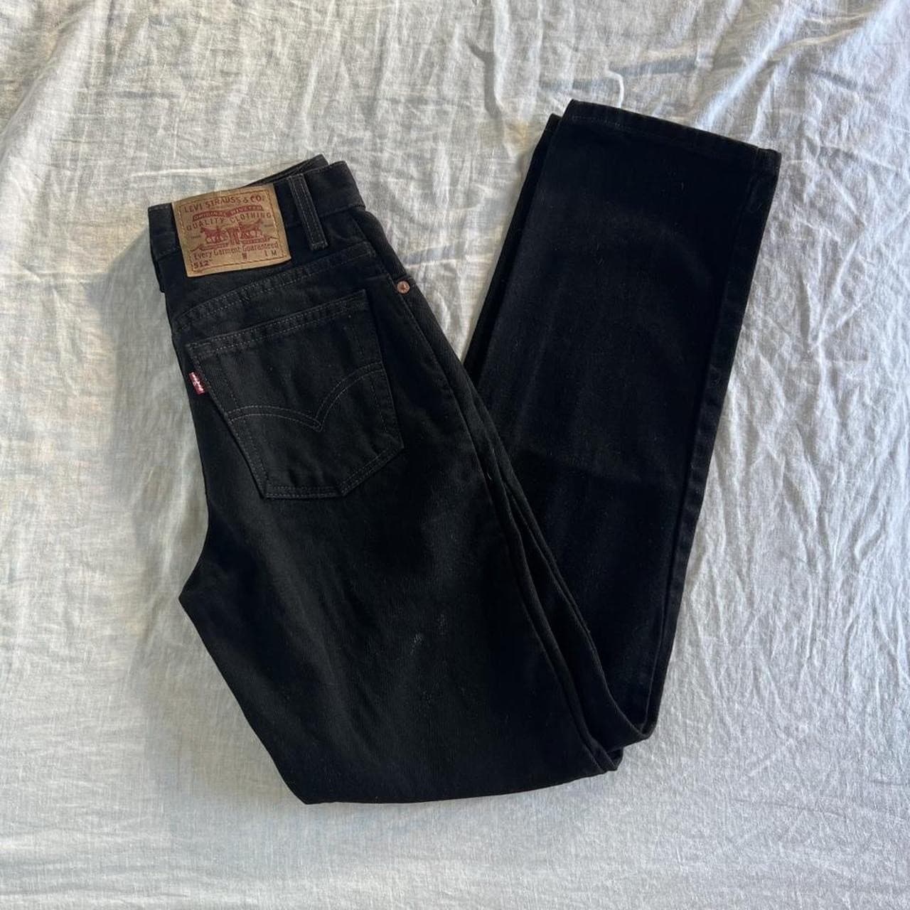 Vintage Levis 512 Black Jeans High Waisted Slim Fit Straight Leg Made USA 25 8 — photo 1 of 8