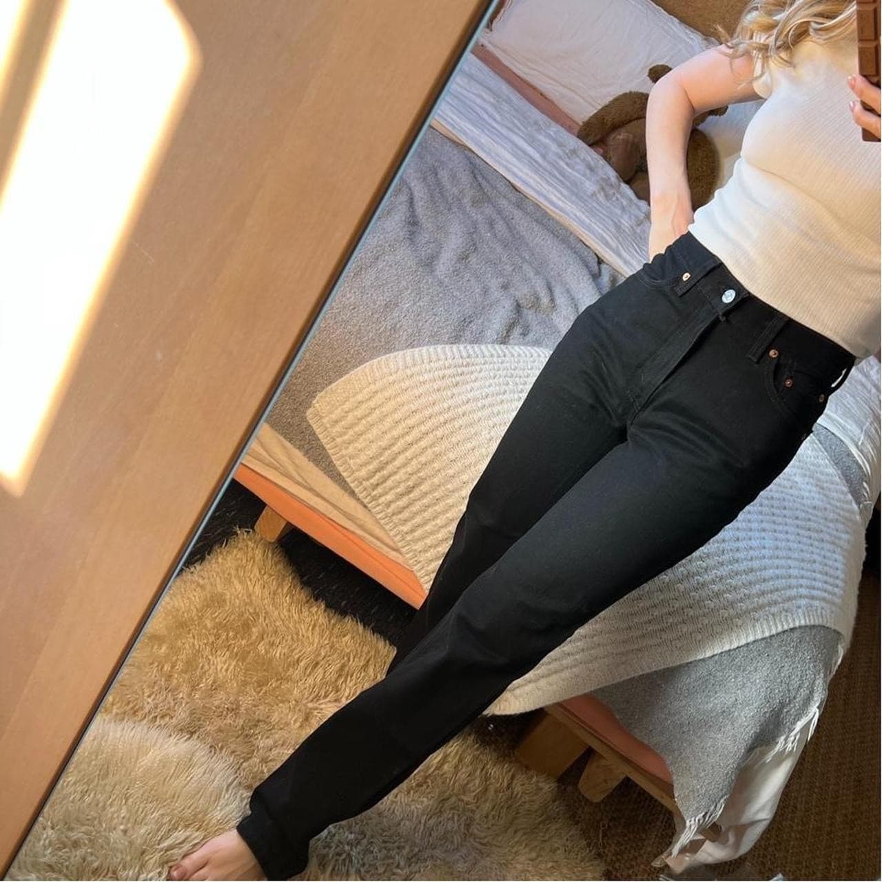 Vintage Levis 512 Black Jeans High Waisted Slim Fit Straight Leg Made USA 25 8 — photo 8 of 8