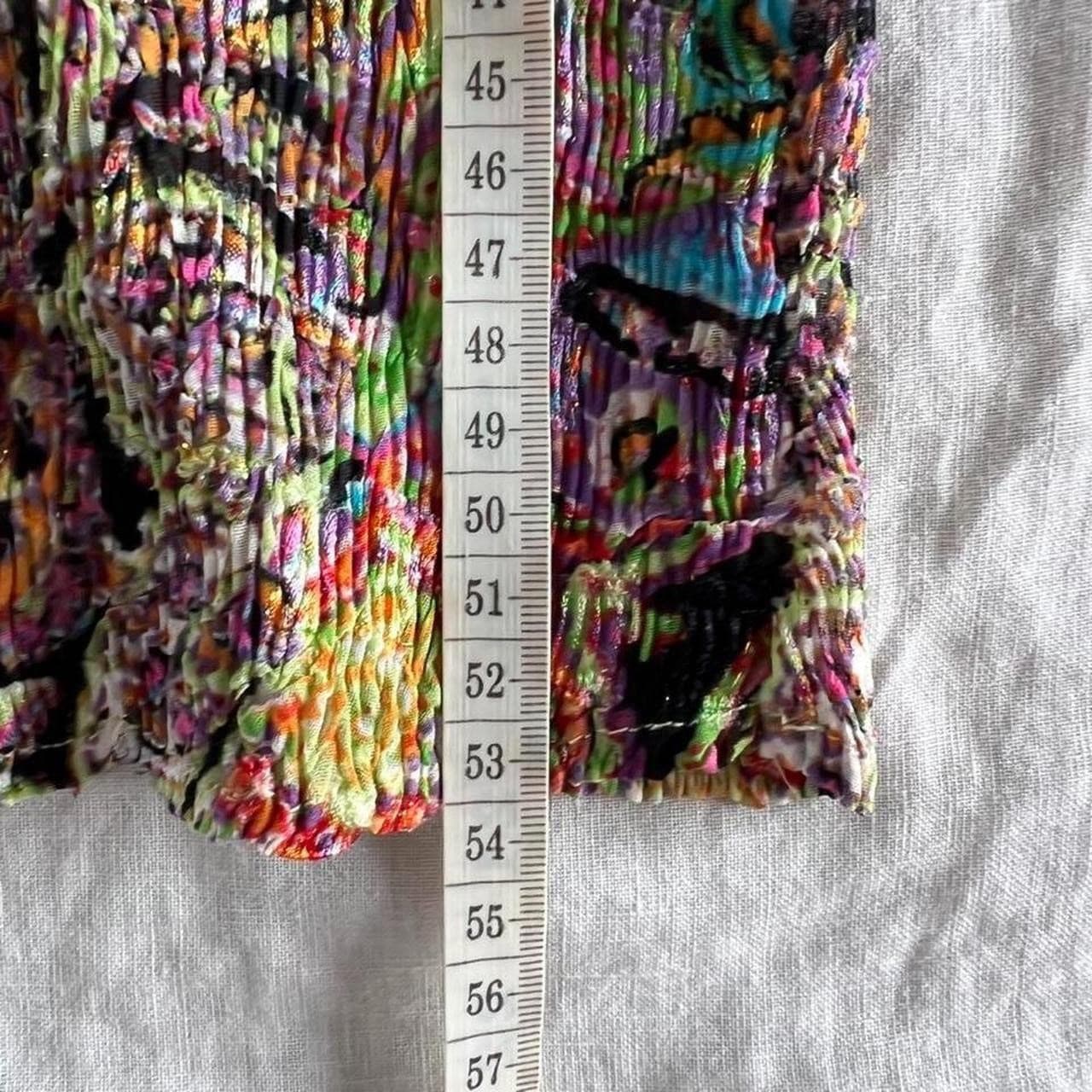Vintage Y2K Alberto Makali Plisse Pleated Shirt Psychedelic Paisley Blouse S — photo 6 of 8
