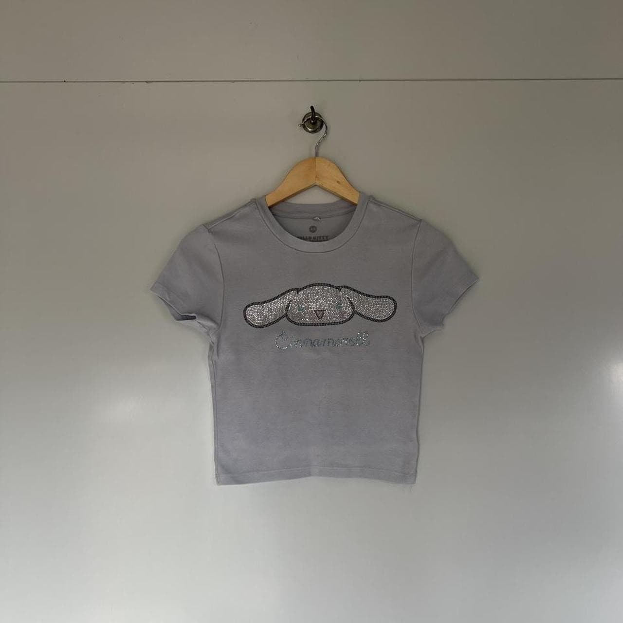 Sanrio Cinnamoroll Rhinestone Baby Tee Blue Cotton Cropped Y2K Kawaii Top XS — photo 2 of 7