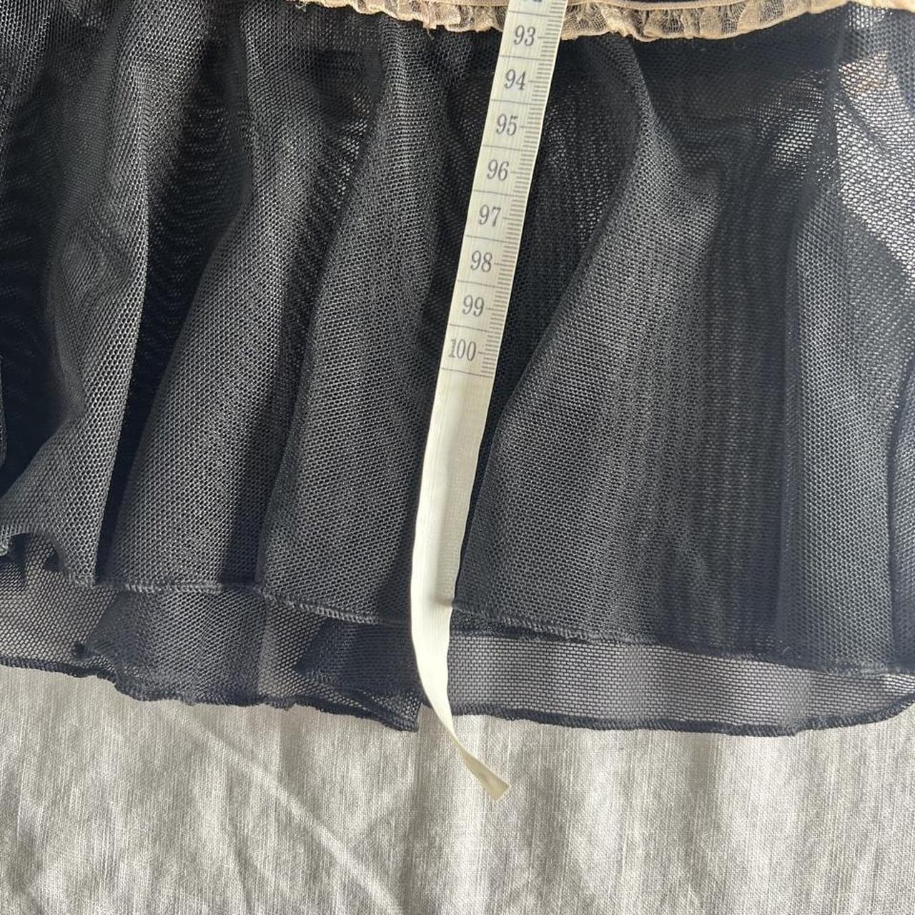 Vintage 90s Johnny Dexter Black Mesh Slip Dress Ruffle Hem Y2K Midi Size 8 10 — photo 2 of 8