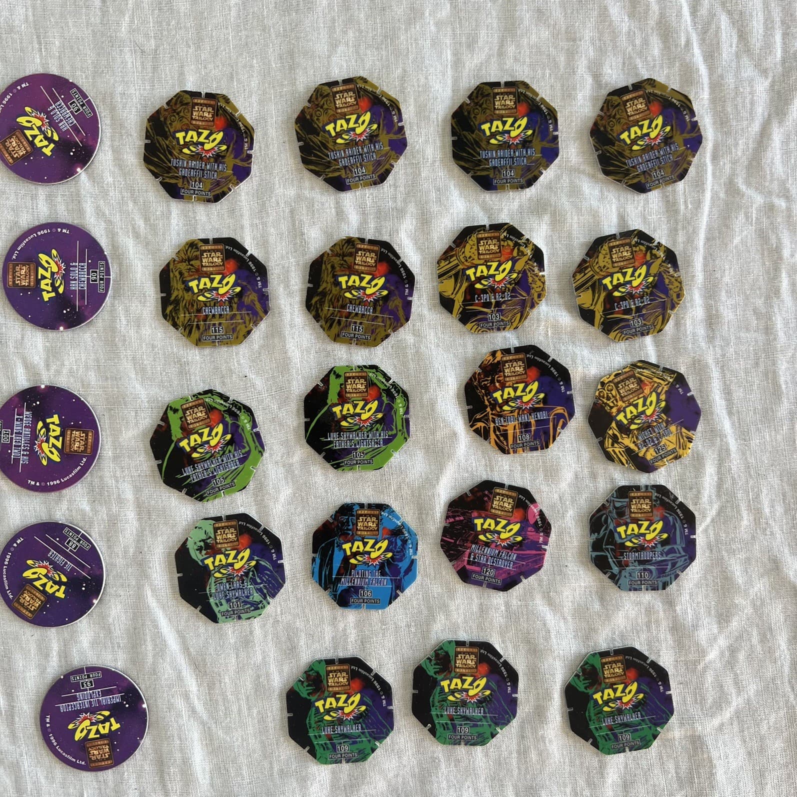 Vintage 1997 Star Wars Tazos Lot Smiths Chips 2 Slammers Retro Australian Binder — photo 2 of 10