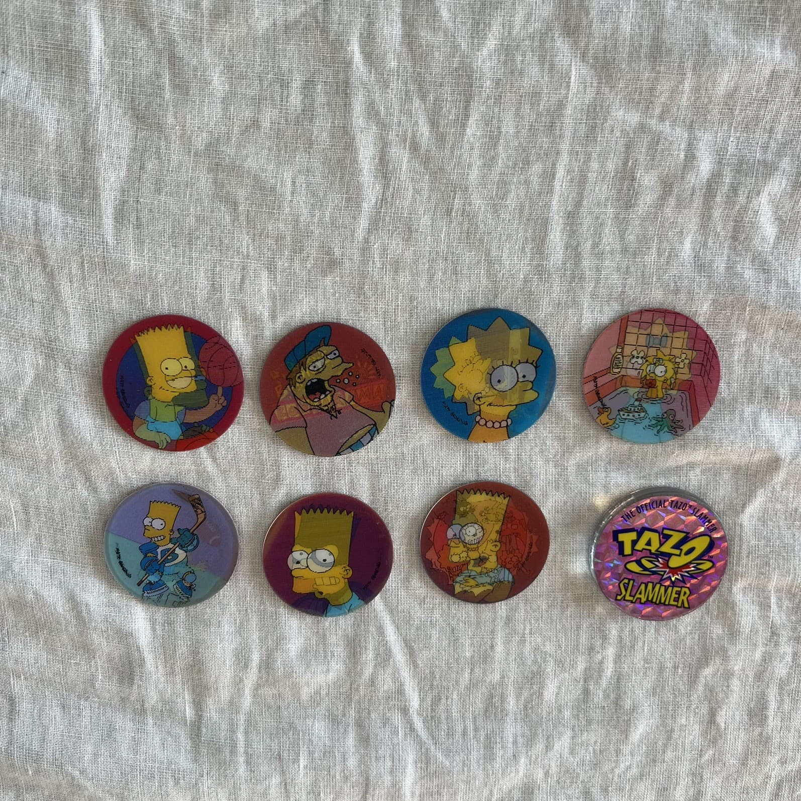 Vintage 1996 The Simpsons Tazos Lot Smiths Chips Tazo Slammer Retro — photo 1 of 6