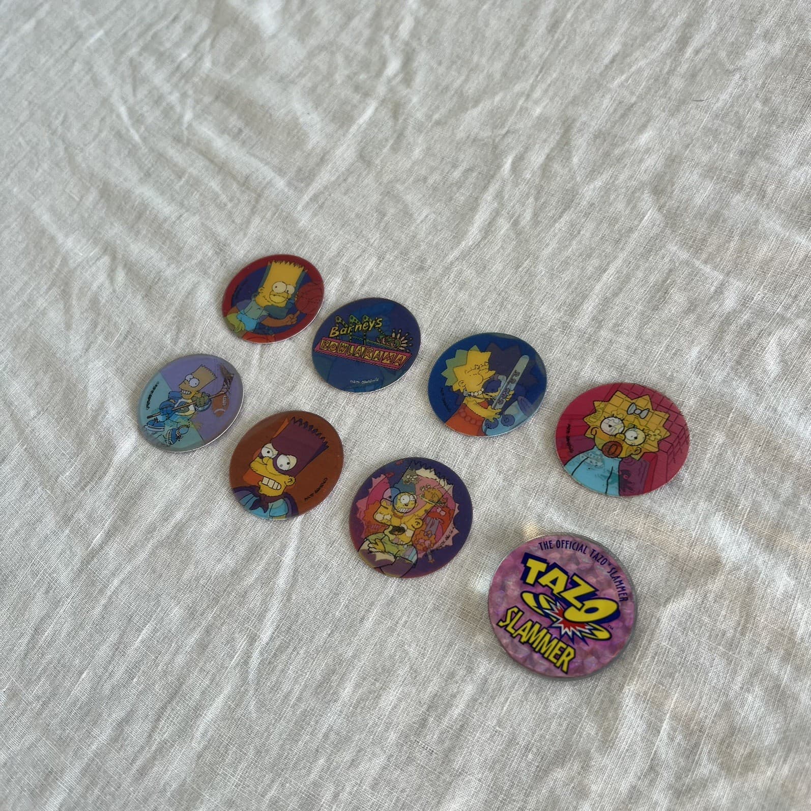 Vintage 1996 The Simpsons Tazos Lot Smiths Chips Tazo Slammer Retro — photo 2 of 6