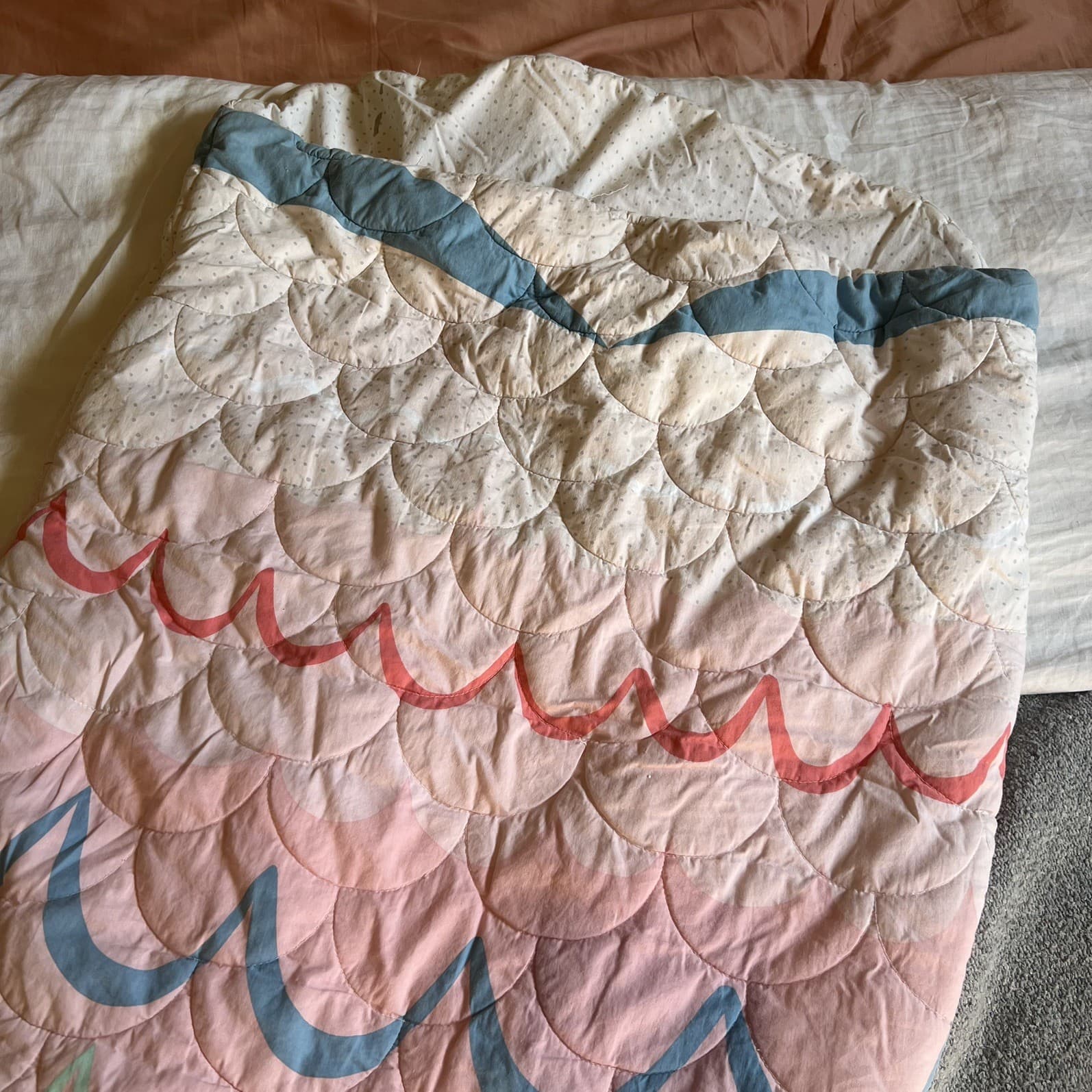 Adairs Kids Pink Quilted Mermaid Tail Sleeping Bag Blanket Snuggle Sack Pastel — photo 2 of 7