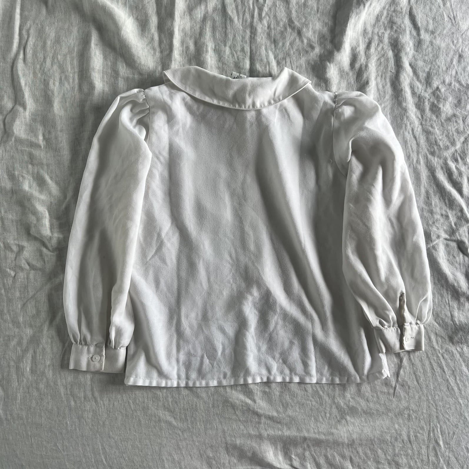Vintage Target Girls White Blouse Size 6 Embroidered Peter Pan Cottagecore — photo 4 of 7