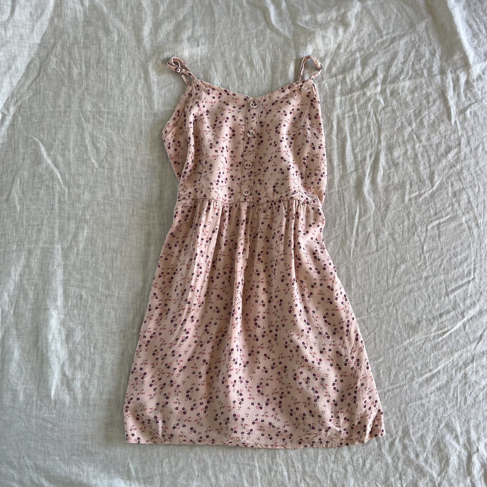 Just Jeans Girls Pink Floral Dress Summer Cami Button Down Smocked Size 10 — photo 1 of 5