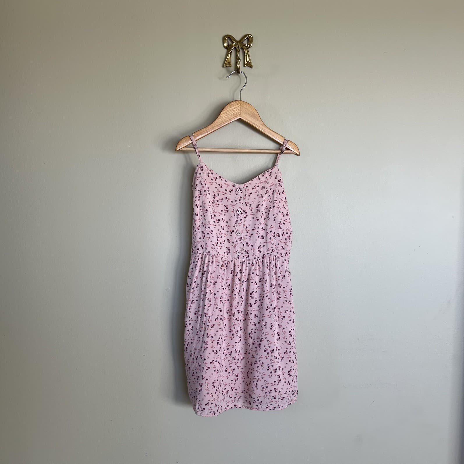 Just Jeans Girls Pink Floral Dress Summer Cami Button Down Smocked Size 10 — photo 3 of 5