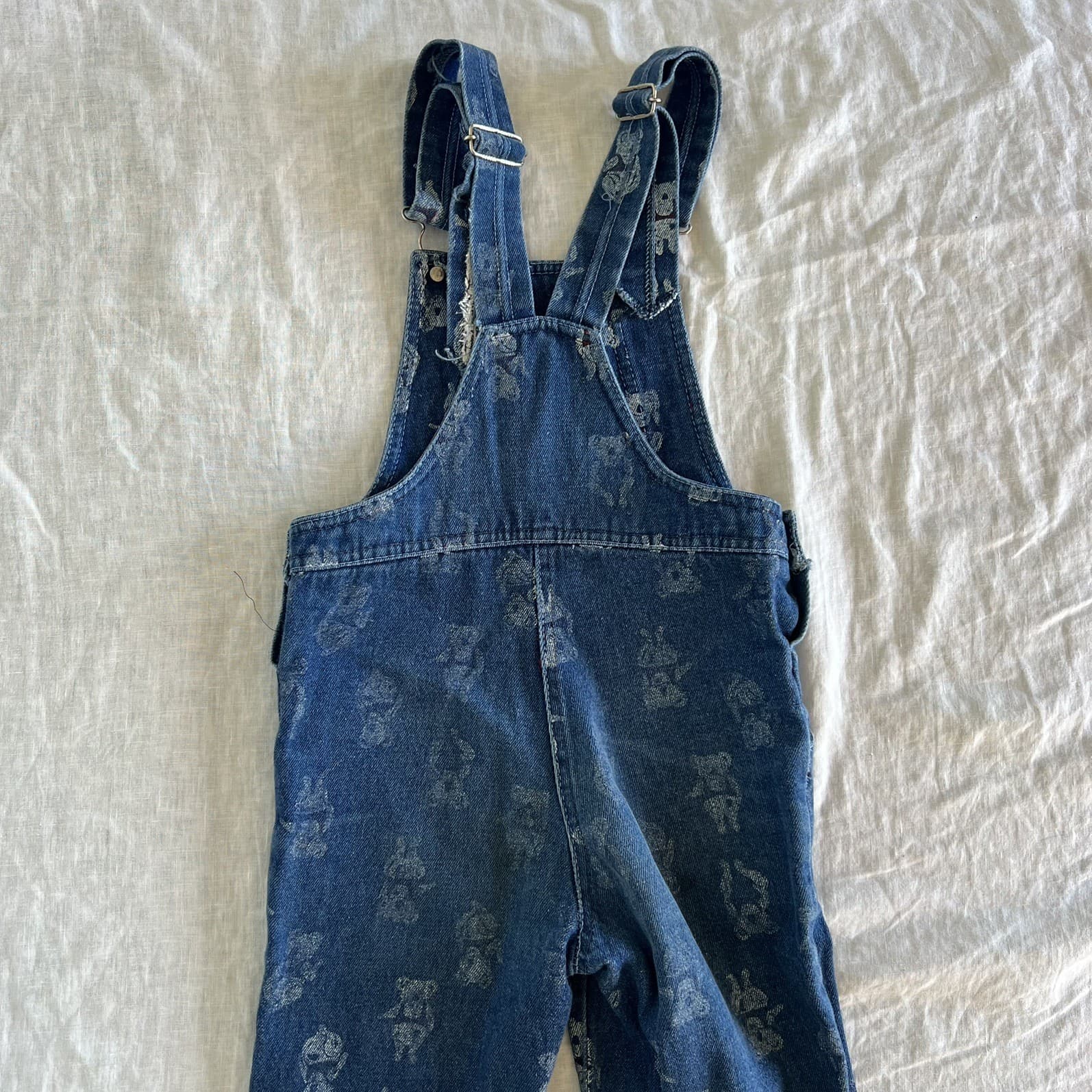 90s Vintage Australiana Overalls Kids 7 Blue Denim Koala Print Dungarees Cotton — photo 3 of 9