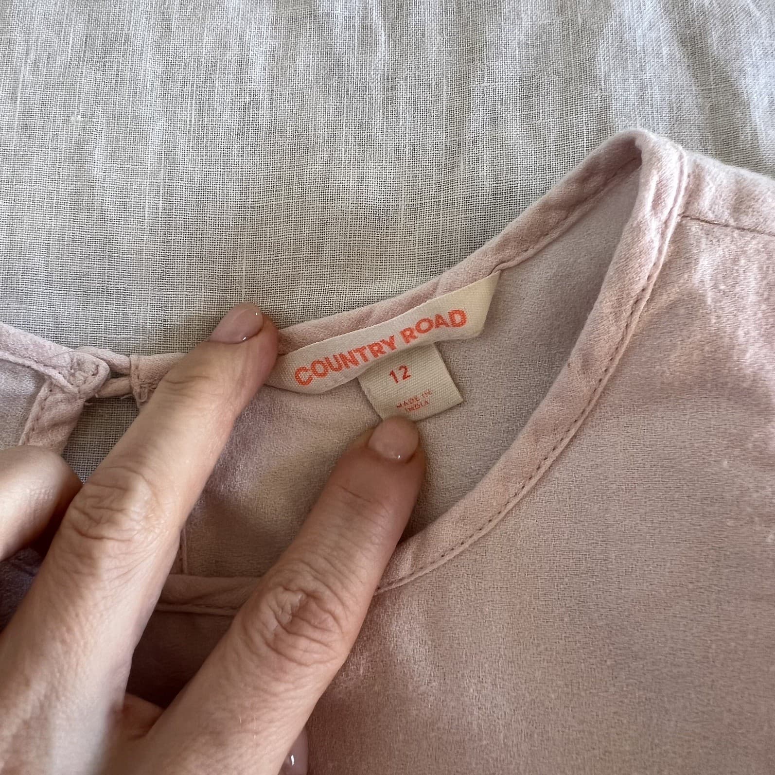 Country Road Girls Top Size 12 Pink Cotton Ruffle Flutter Sleeve Blouse Shirt — photo 3 of 6