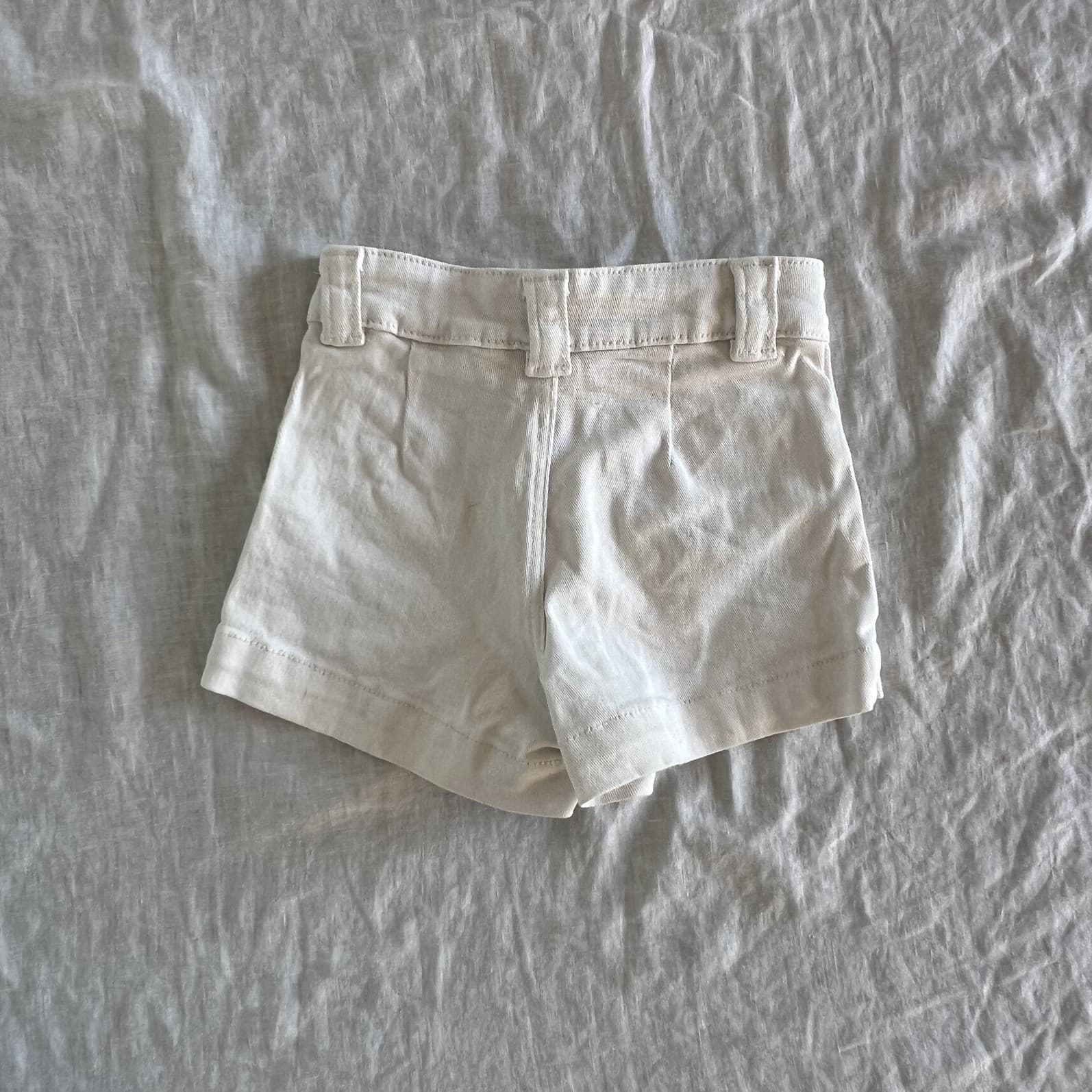 H&M Girls Shorts Size 6 White Denim Twill High Waisted Sailor Utility Cargo 5-6 — photo 4 of 5