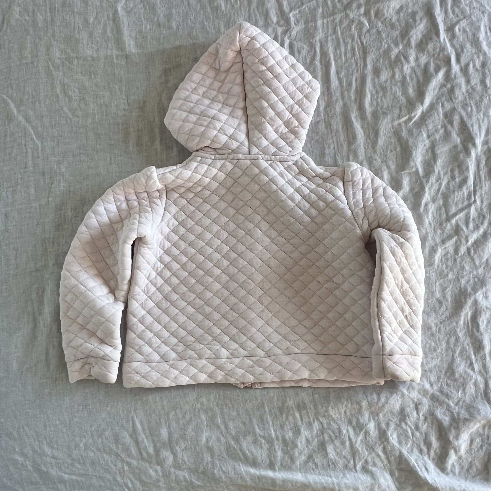 Flo Dancewear Girls Size 6 Pale Pink Quilted Hoodie Full Zip Jacket Cotton Blend — photo 1 of 5