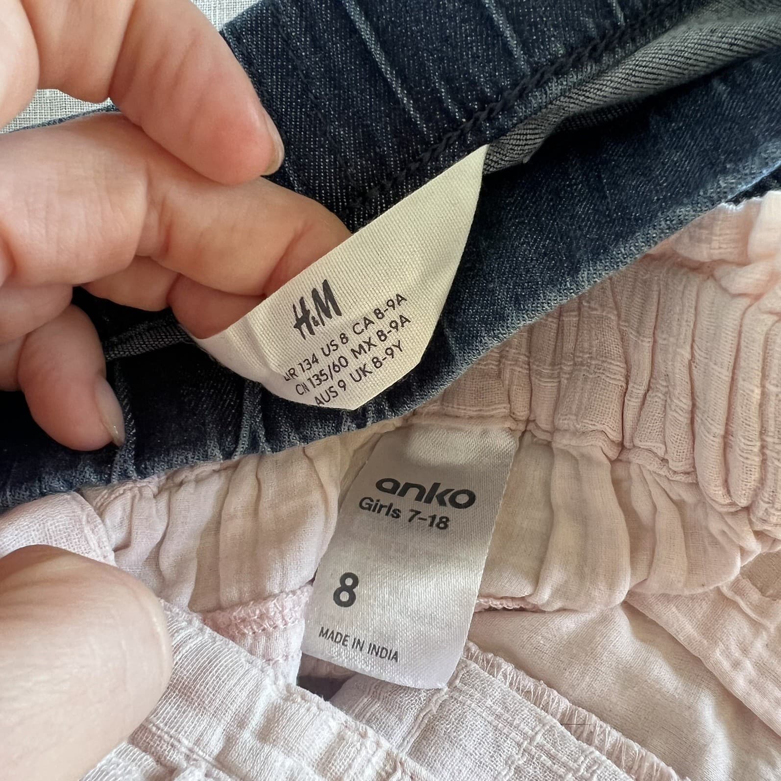 Girls Shorts Bundle Sz 8 9 Cottagecore Pink Muslin Denim Casual Summer Cotton — photo 2 of 3