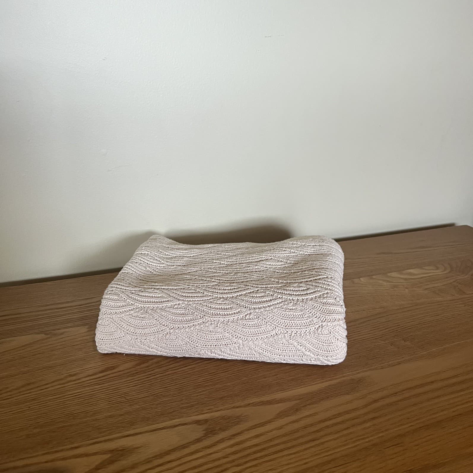 Seed Heritage Baby Blanket Cream Wave Knit 100% Cotton Nursery — photo 1 of 8