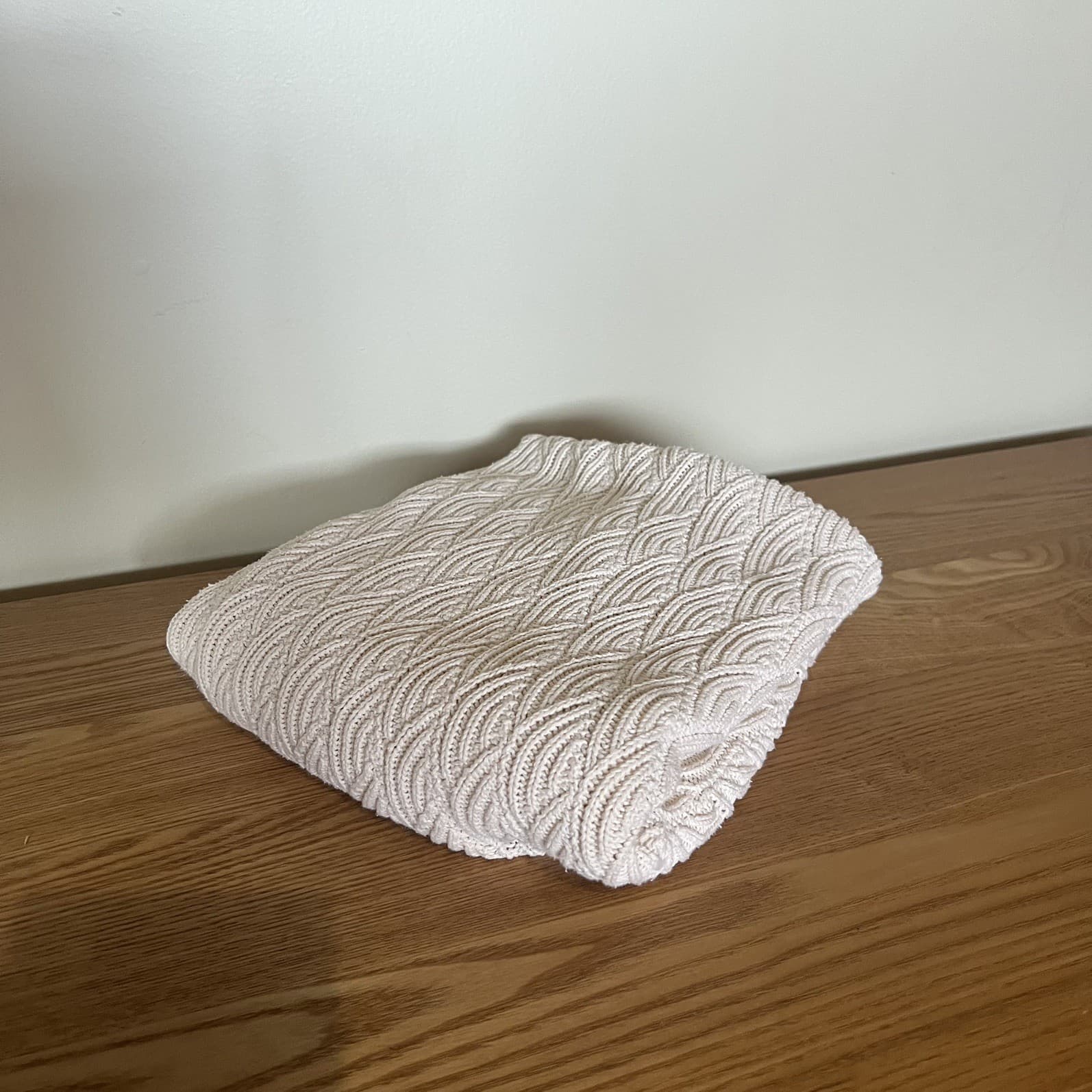 Seed Heritage Baby Blanket Cream Wave Knit 100% Cotton Nursery — photo 3 of 8