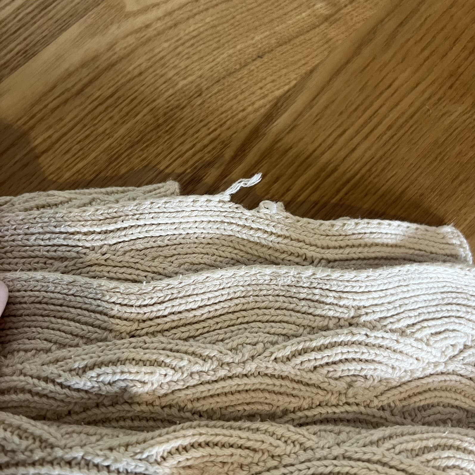 Seed Heritage Baby Blanket Cream Wave Knit 100% Cotton Nursery — photo 5 of 8