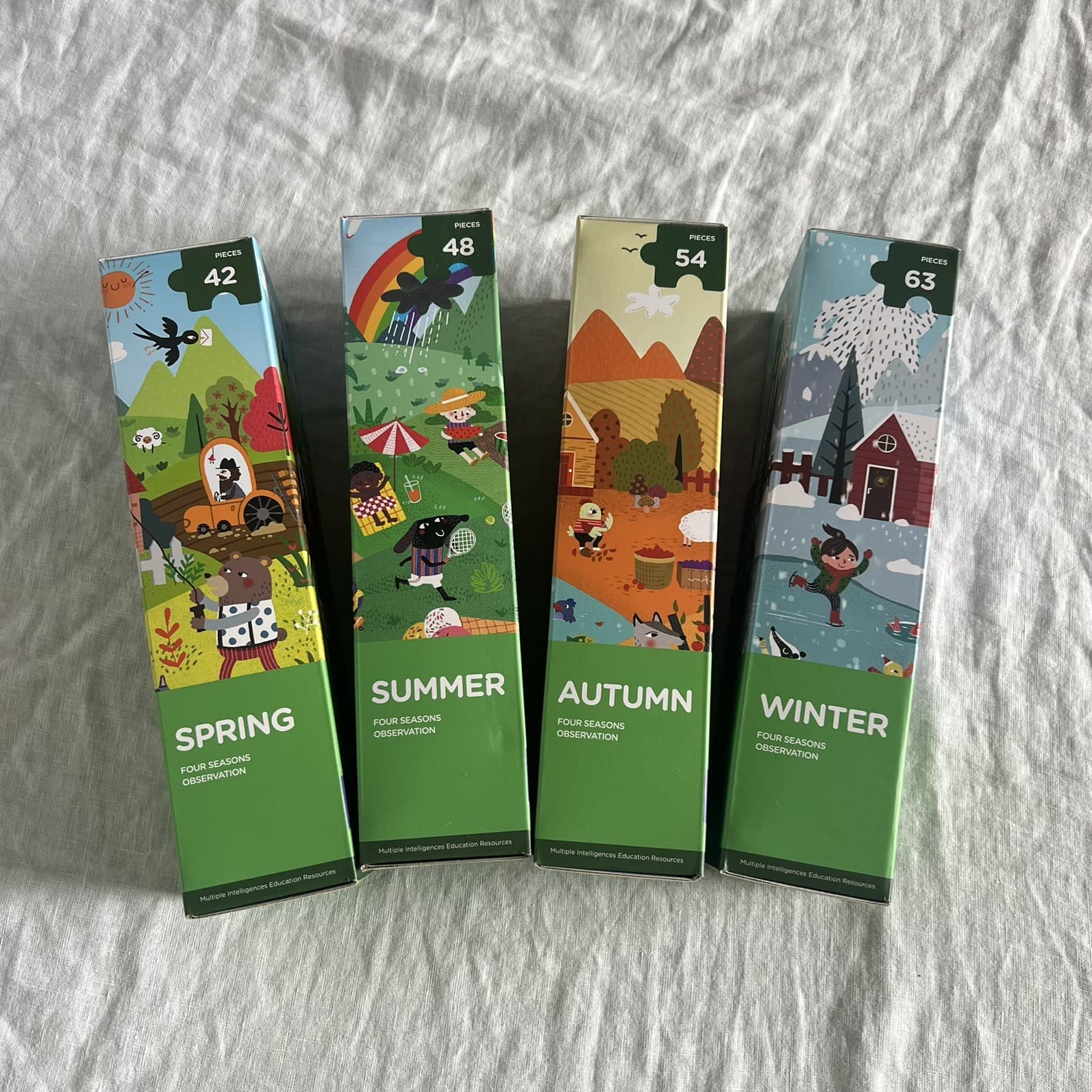 mierEdu Four Seasons Observation Puzzles Set Kids Montessori Homeschool Learning — photo 1 of 4