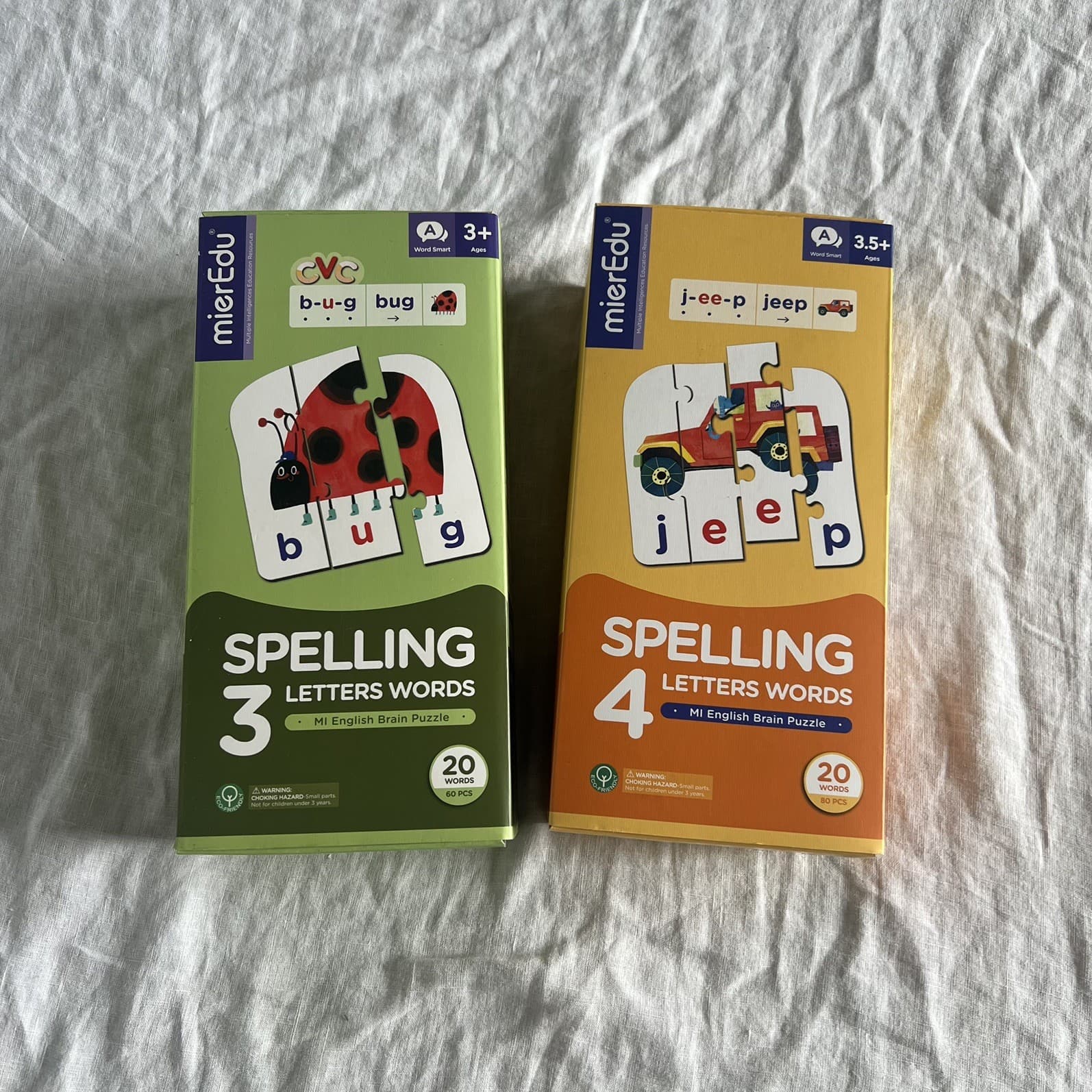 mierEdu MI English Brain Puzzle Spelling 3 & 4 Letters Words Set Montessori Kids — photo 1 of 5