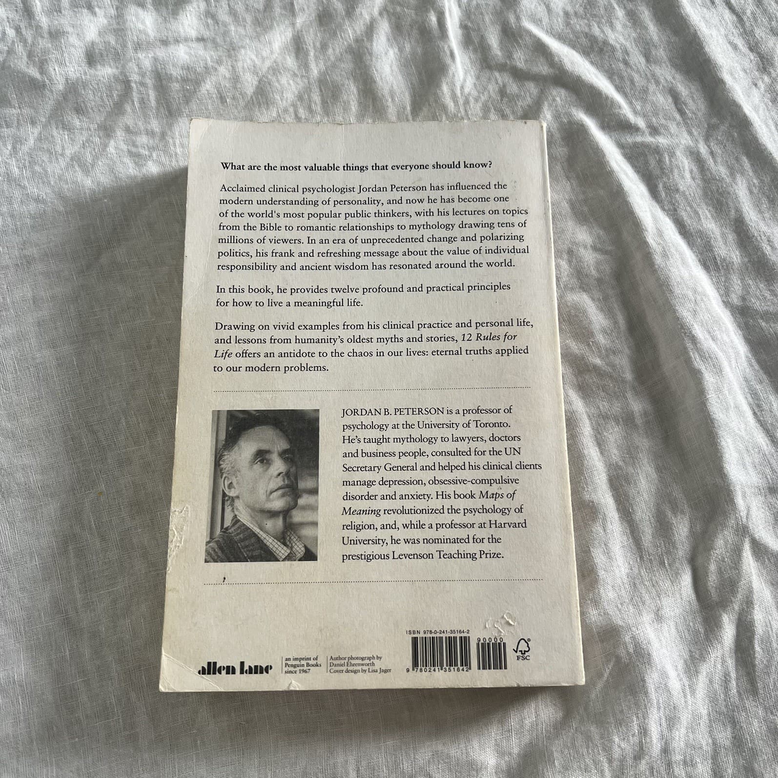 12 Rules for Life: An Antidote to Chaos by Jordan B. Peterson Paperback Book — photo 3 of 3