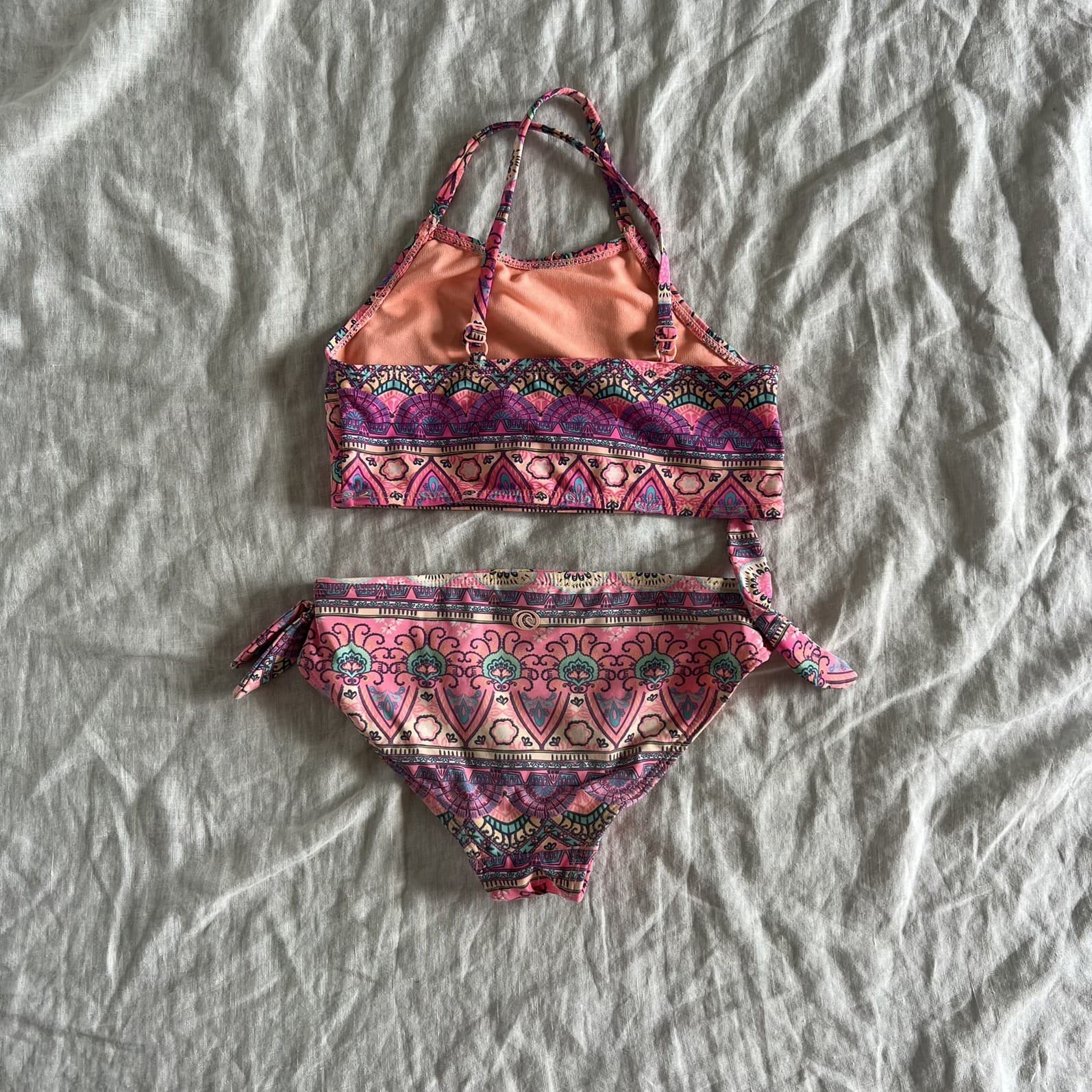 Piping Hot Girls Bikini Size 6 Two Piece Swimsuit Pink Purple Pattern Swimwear — photo 3 of 3
