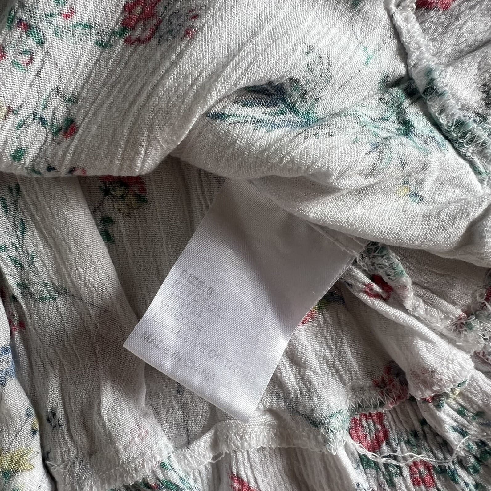 Lee Cooper Girls White Floral Dress Size 6 Rayon Crinkle Prairie Boho Ruffle — photo 5 of 6