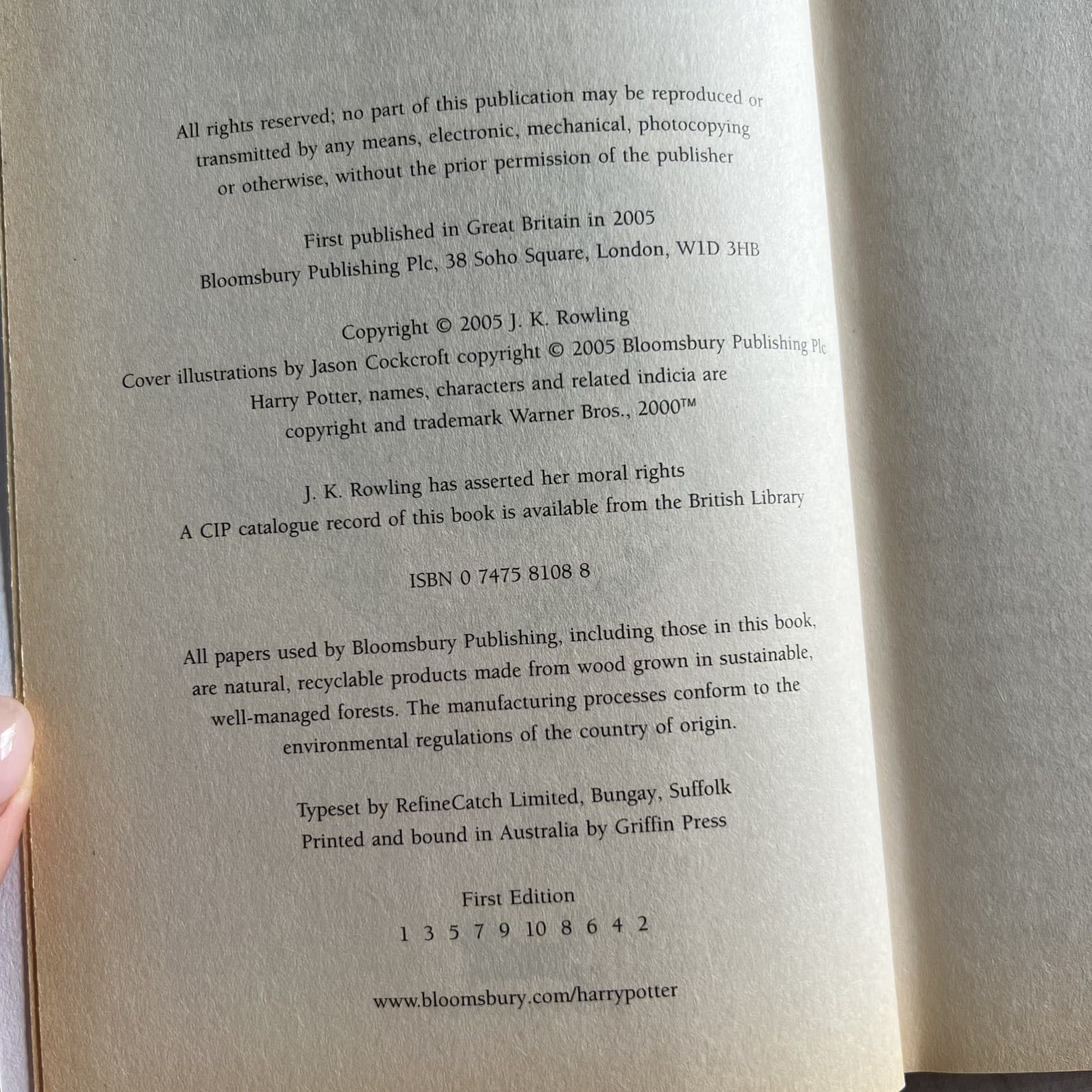 Harry Potter and the Half-Blood Prince First Australian Edition 2005 Hardcover — photo 4 of 6