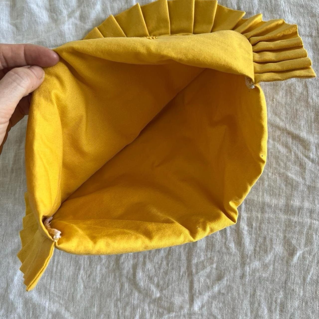 Vintage Yellow Tea Cosy Hand Made Embroidered Floral Basket Cottagecore Retro — photo 7 of 8