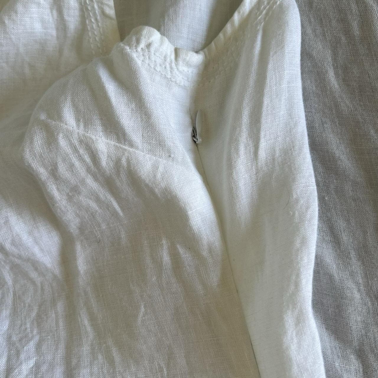 White Pure Linen Tunic Top 10 Vintage Target Beaded Embroidered Boho Coastal — photo 6 of 8