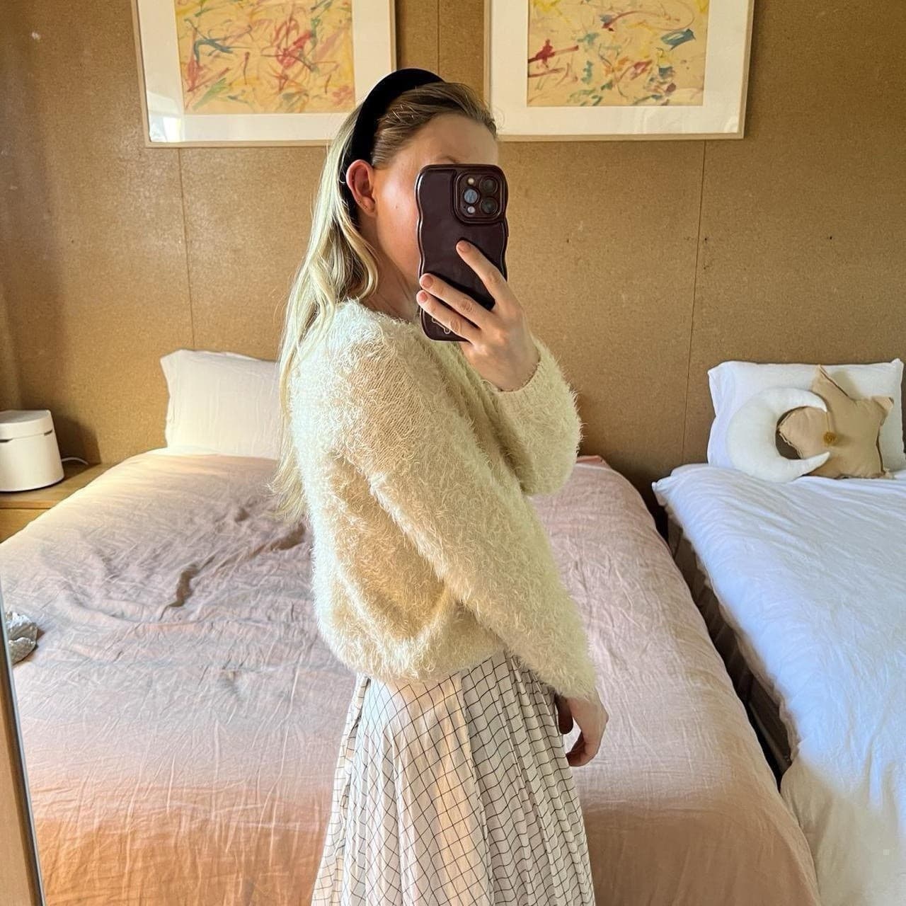 Tokyo Boutique Cream Eyelash Fuzzy Knit Sweater XS Cropped Fluffy Balletcore — photo 4 of 10