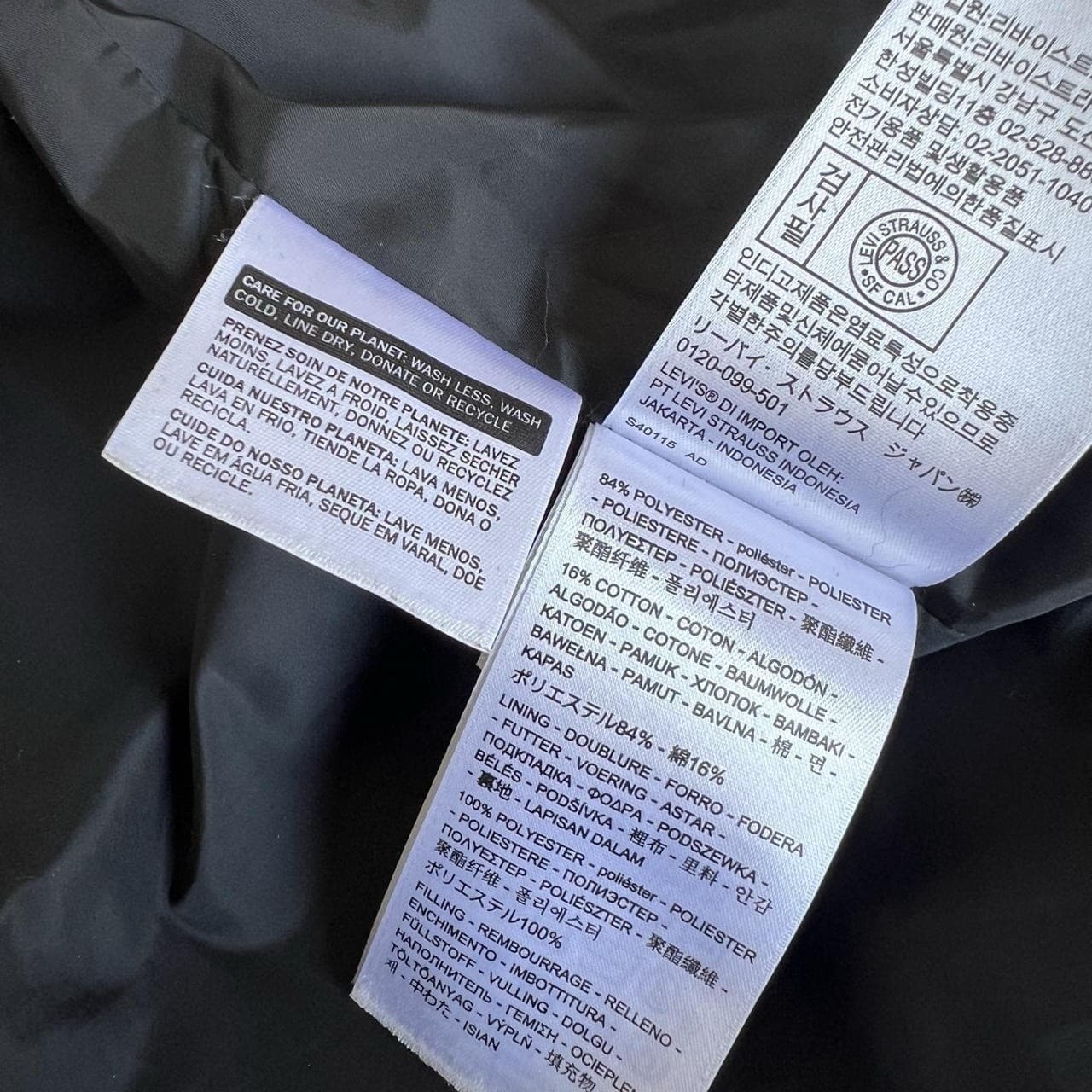Levis Ellis Black Quilted Coach Jacket M Longline Thermolite Wind Resistant Coat — photo 7 of 9