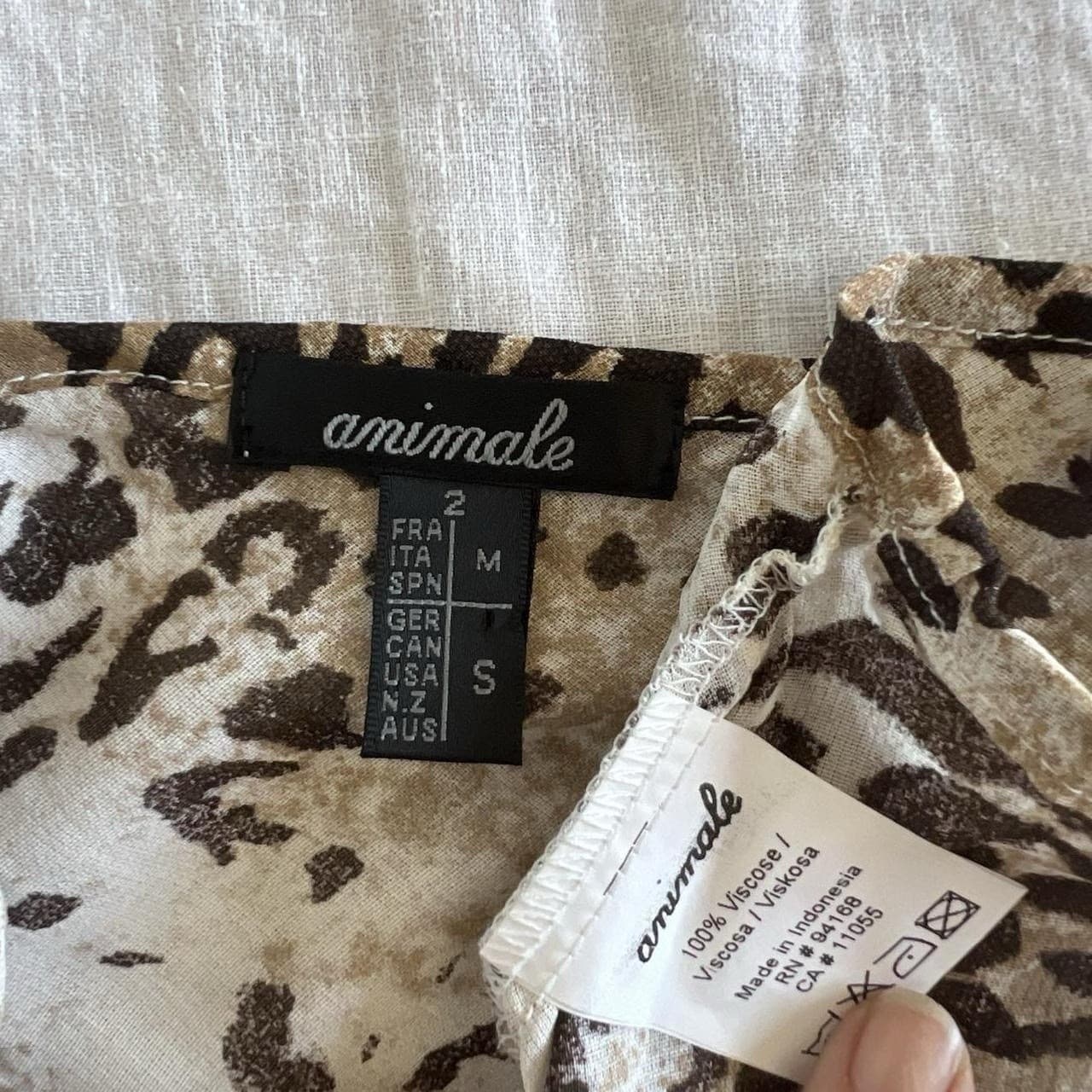 Animale Vintage Leopard Cami Top M Viscose Ruffle V Neck Sheer Mesh Y2K Blouse — photo 6 of 8