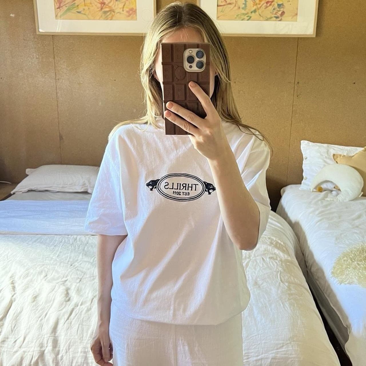 Thrills Co White Organic Cotton T Shirt XS Relaxed Boxy Panther Logo Skate Tee — photo 1 of 8