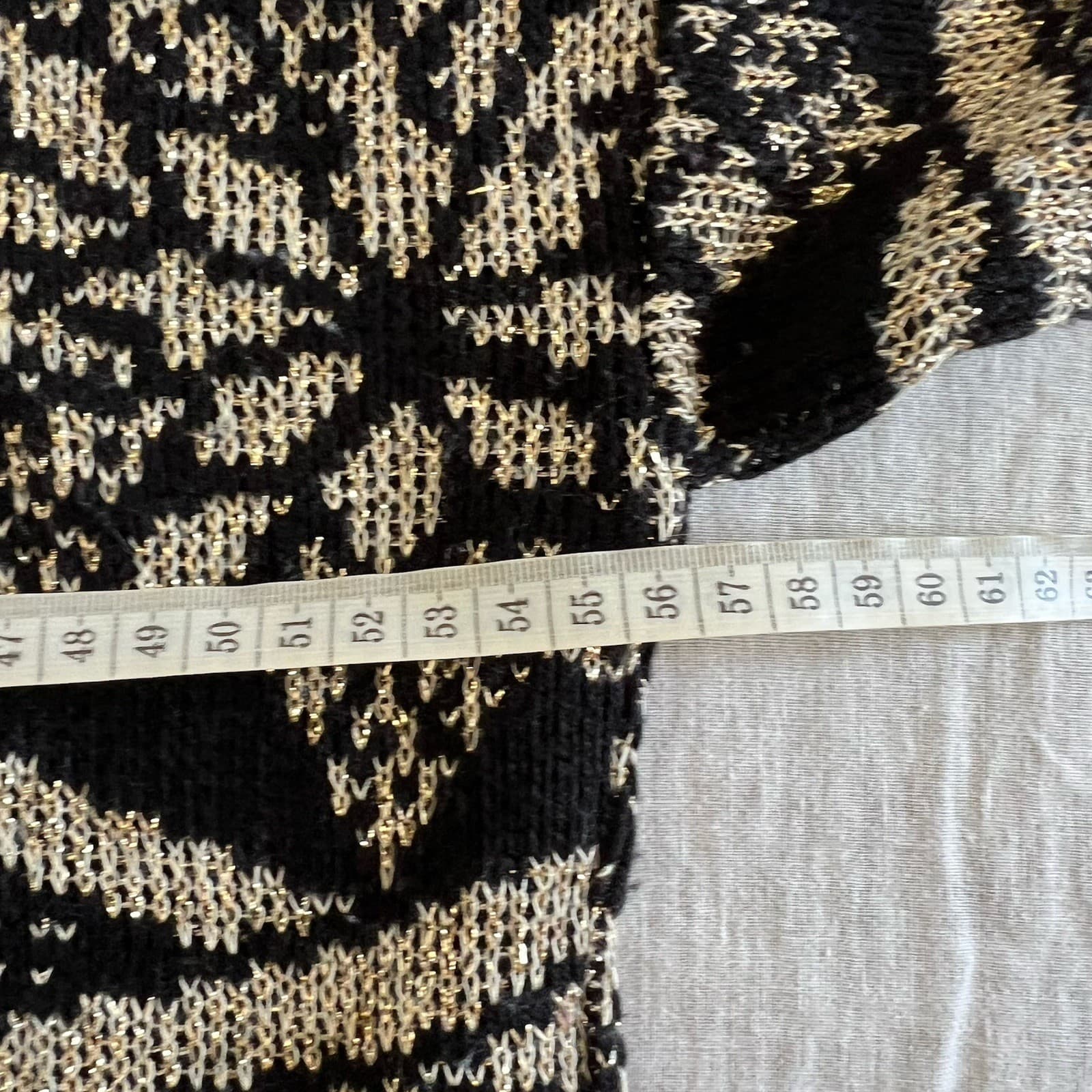 Vintage Ellen D Kollection Sweater ML Made in USA Black Gold Geometric Knit — photo 7 of 9