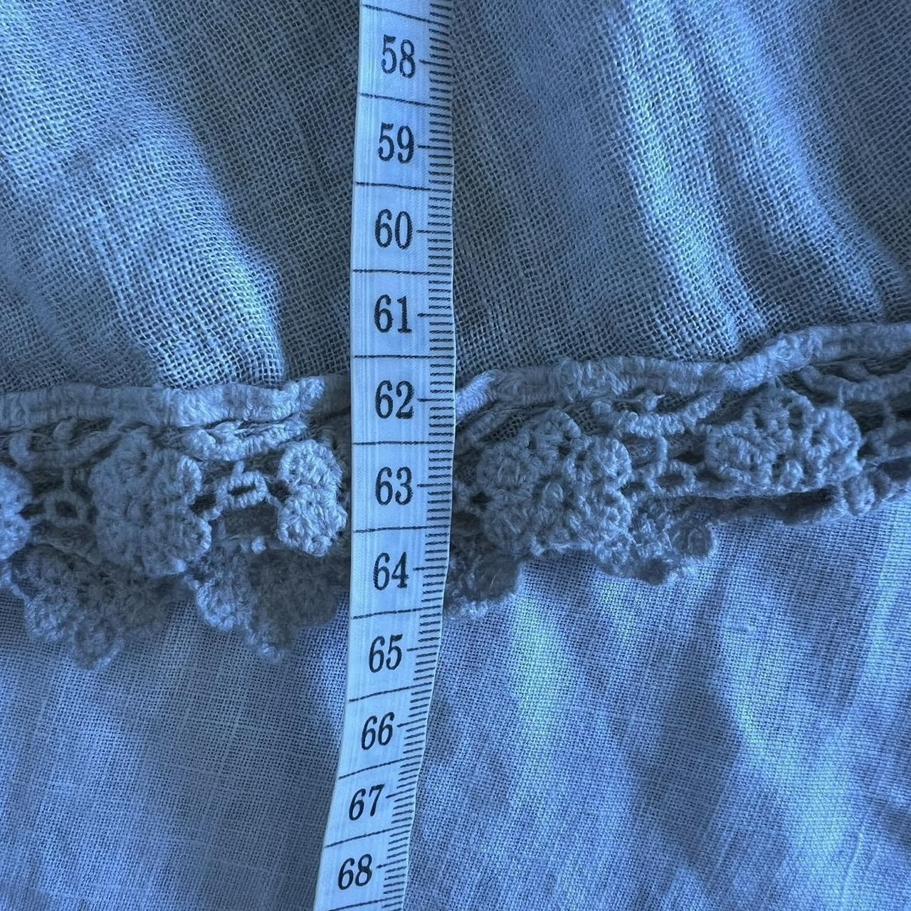 Made in Italy 100% Linen Cami Top S M Crochet Lace Trim Fairy Boho Coastal — photo 2 of 7