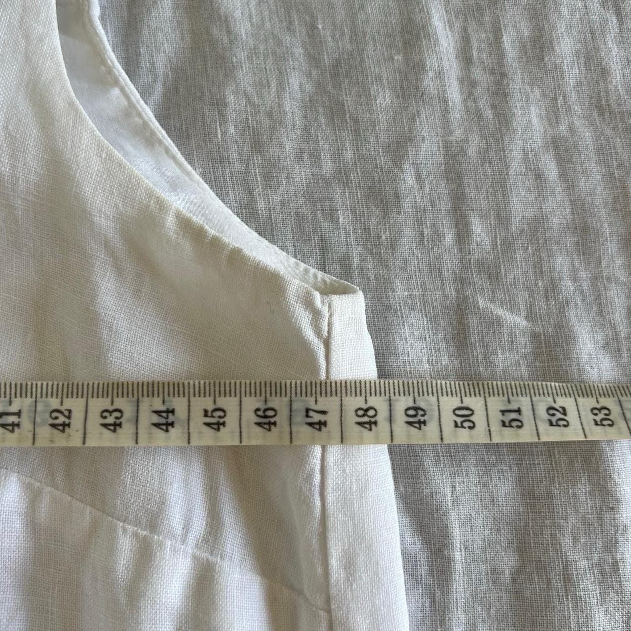 Great Plains London White Linen Dress S Prairie Scalloped Pintuck Pocket Smock — photo 5 of 7
