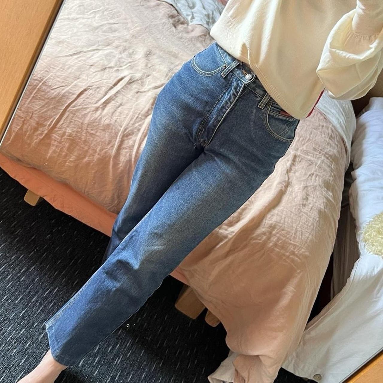 Vintage Thomas Cook Cotton Wool Denim Jeans 6 High Waisted Straight Leg Blue 90s — photo 2 of 11