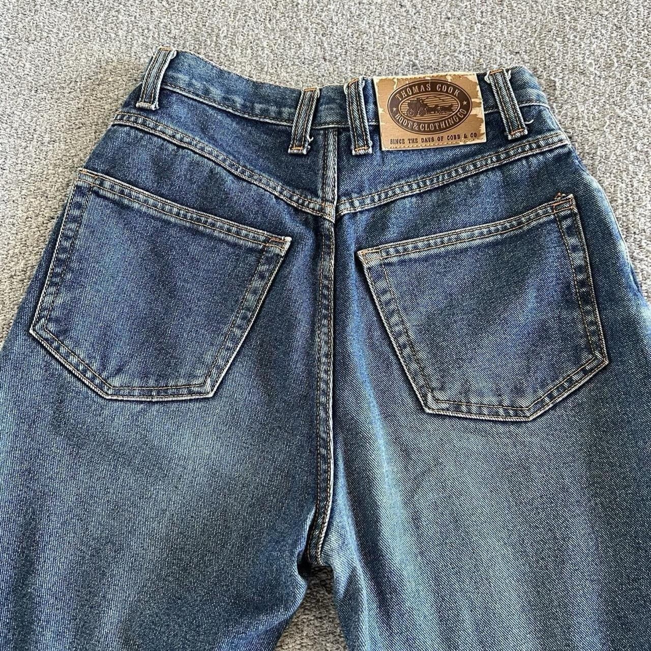 Vintage Thomas Cook Cotton Wool Denim Jeans 6 High Waisted Straight Leg Blue 90s — photo 4 of 11