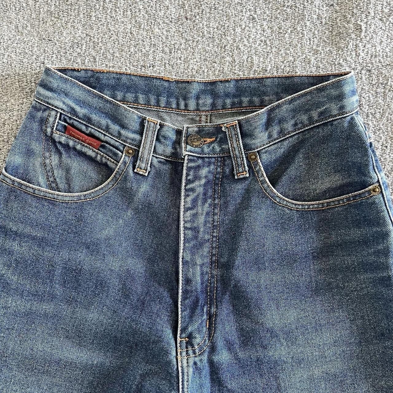 Vintage Thomas Cook Cotton Wool Denim Jeans 6 High Waisted Straight Leg Blue 90s — photo 7 of 11