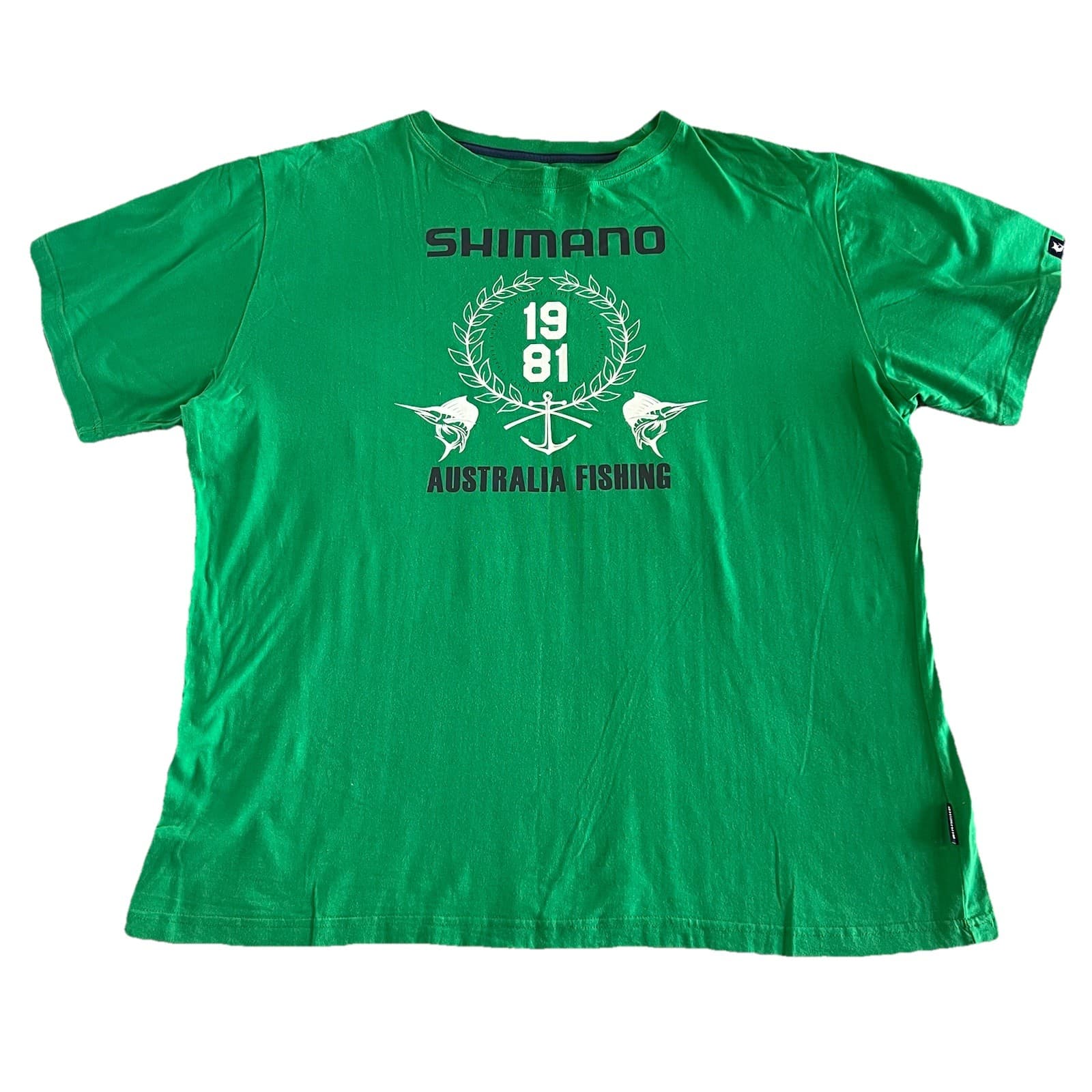 Shimano Fishing T-Shirt Size 2XL Green Outdoors Casual Cotton Camping — photo 2 of 7