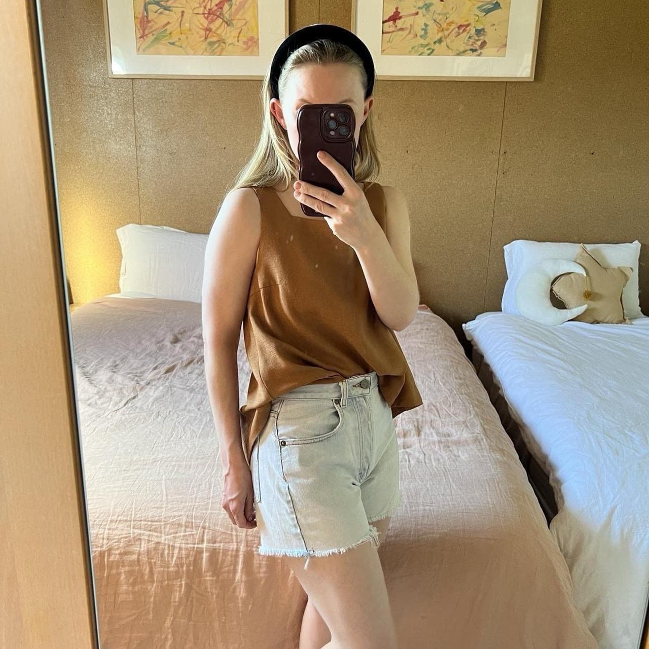 Vintage Calvin Klein Denim Shorts 3 High Waisted Light Wash Raw Hem Made In USA — photo 3 of 10