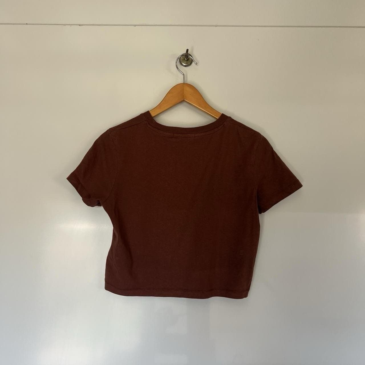 Cotton On Chocolate Brown Baby Tee Cropped T-Shirt Boxy Cotton Top M — photo 4 of 7