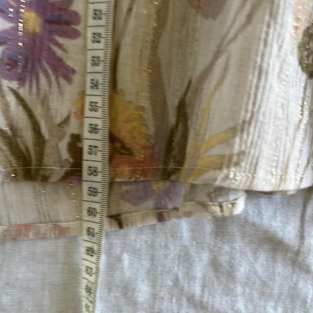Auguste the Label Floral Blouse Cotton Lurex Gold Metallic Tie Front Boho S 8 — photo 6 of 7