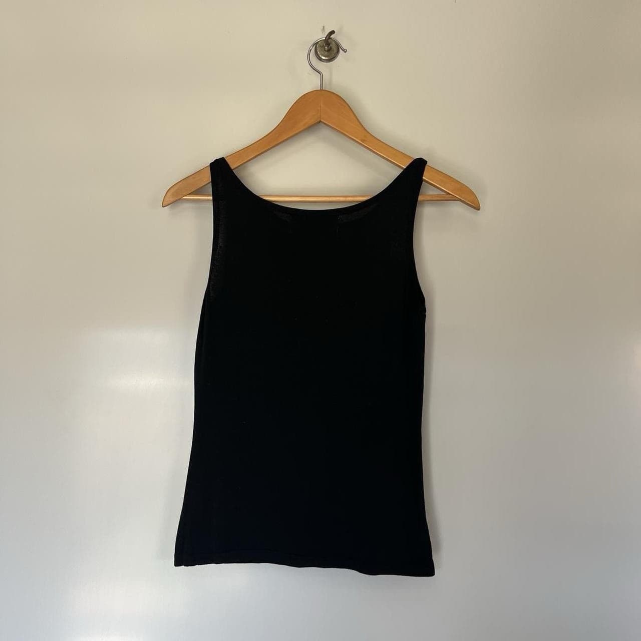 Vintage Y2K Mesh Going Out Top Black Sparkly Beaded Party Tank Cami S M — photo 8 of 8