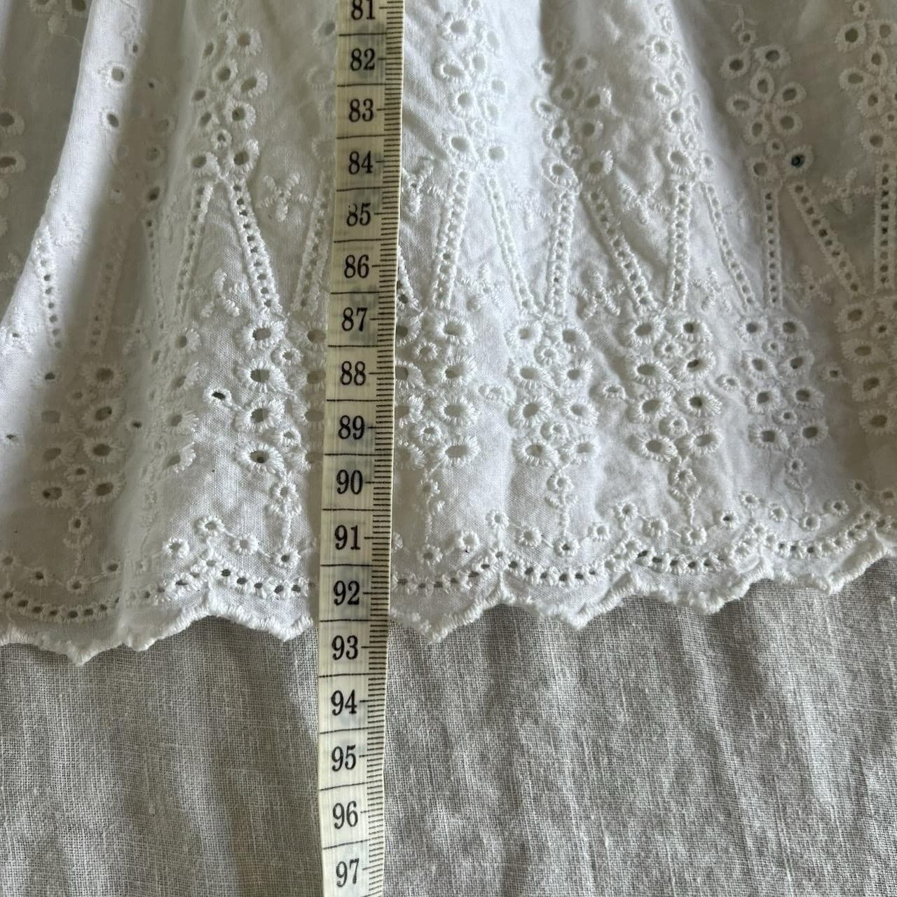 White Cotton Eyelet Dress Tiered Broderie Anglaise Cottagecore Milkmaid Mini 6 — photo 7 of 8