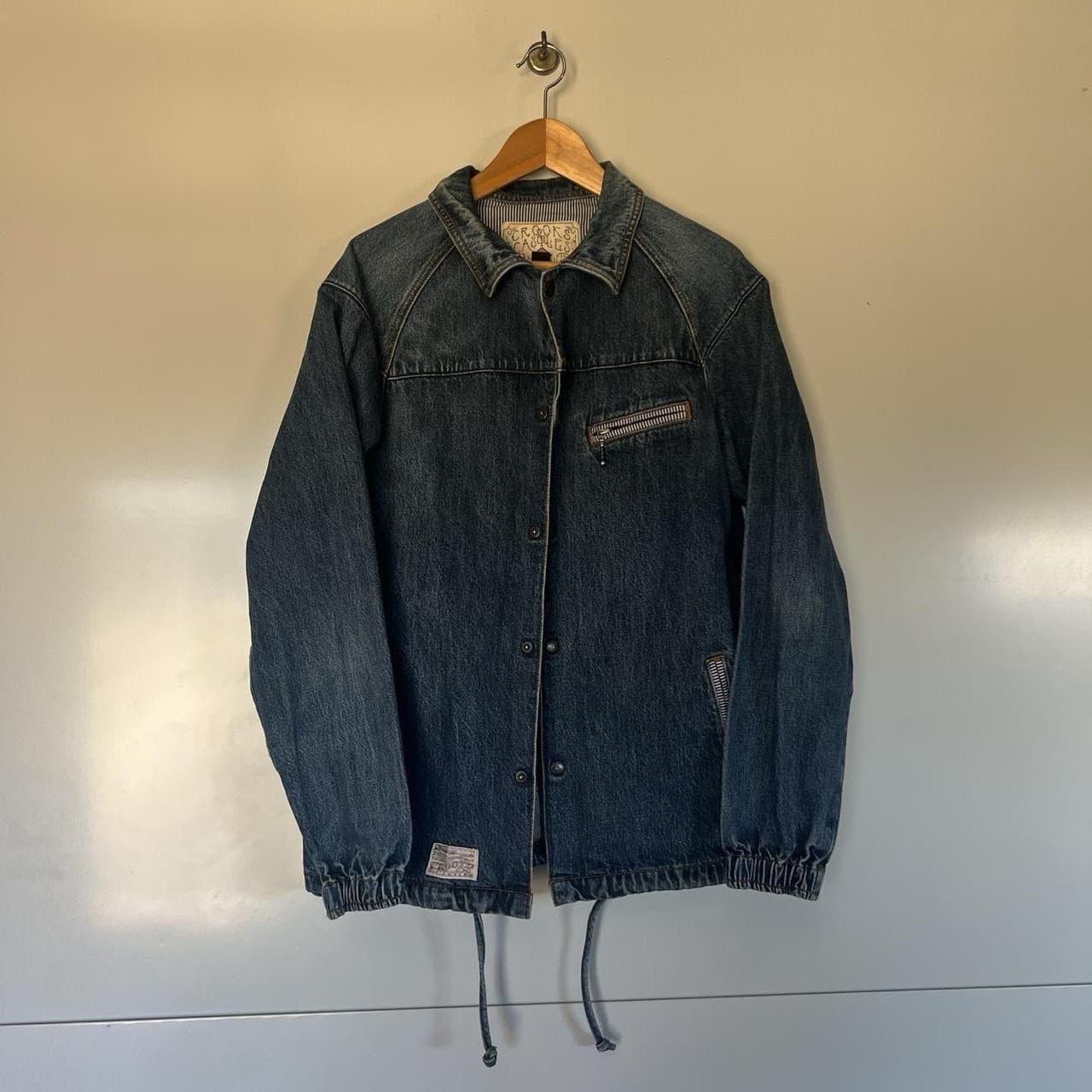 Oversized Denim Barn Coat Chore Jacket Longline Indigo Workwear Utility M — photo 3 of 10