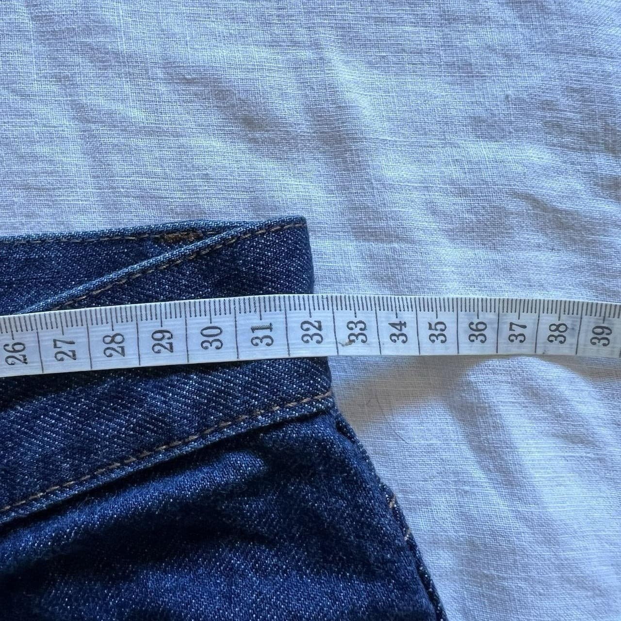Uniqlo U Wide Leg Jeans Dark Indigo High Waisted Japanese Minimalism Raw Hem 6 — photo 7 of 8