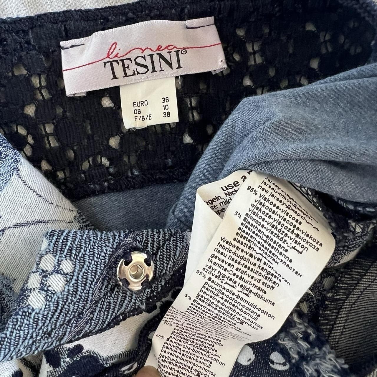 Linea Tesini Patchwork Cardigan Blue Multi Knit Lace Y2K Indie Sleaze Archive 10 — photo 7 of 8