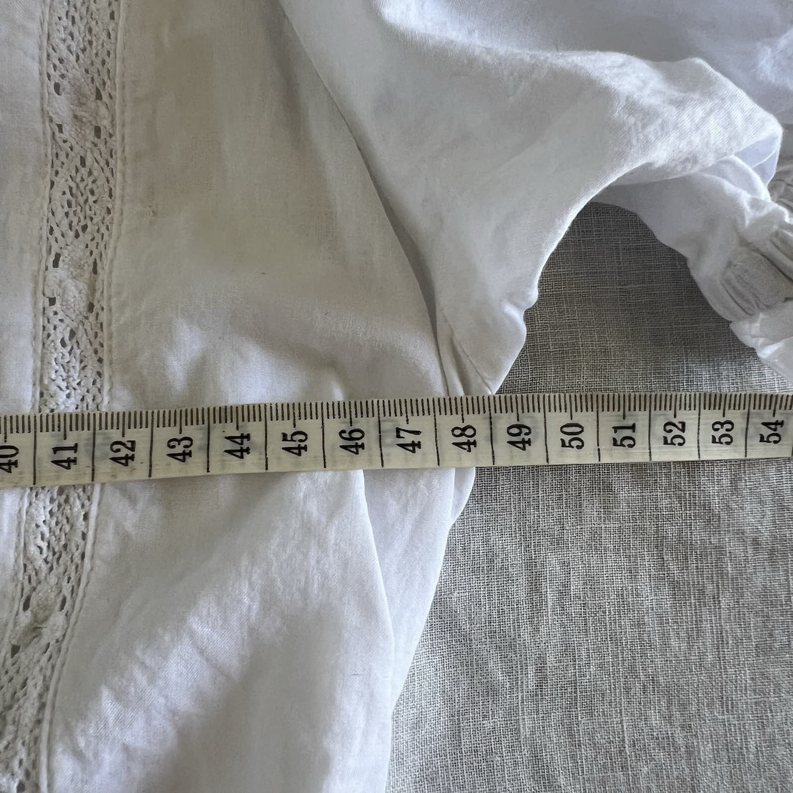 White Prairie Mini Dress 12 Lace Puff Sleeve Cottagecore Romantic Coquette — photo 7 of 9