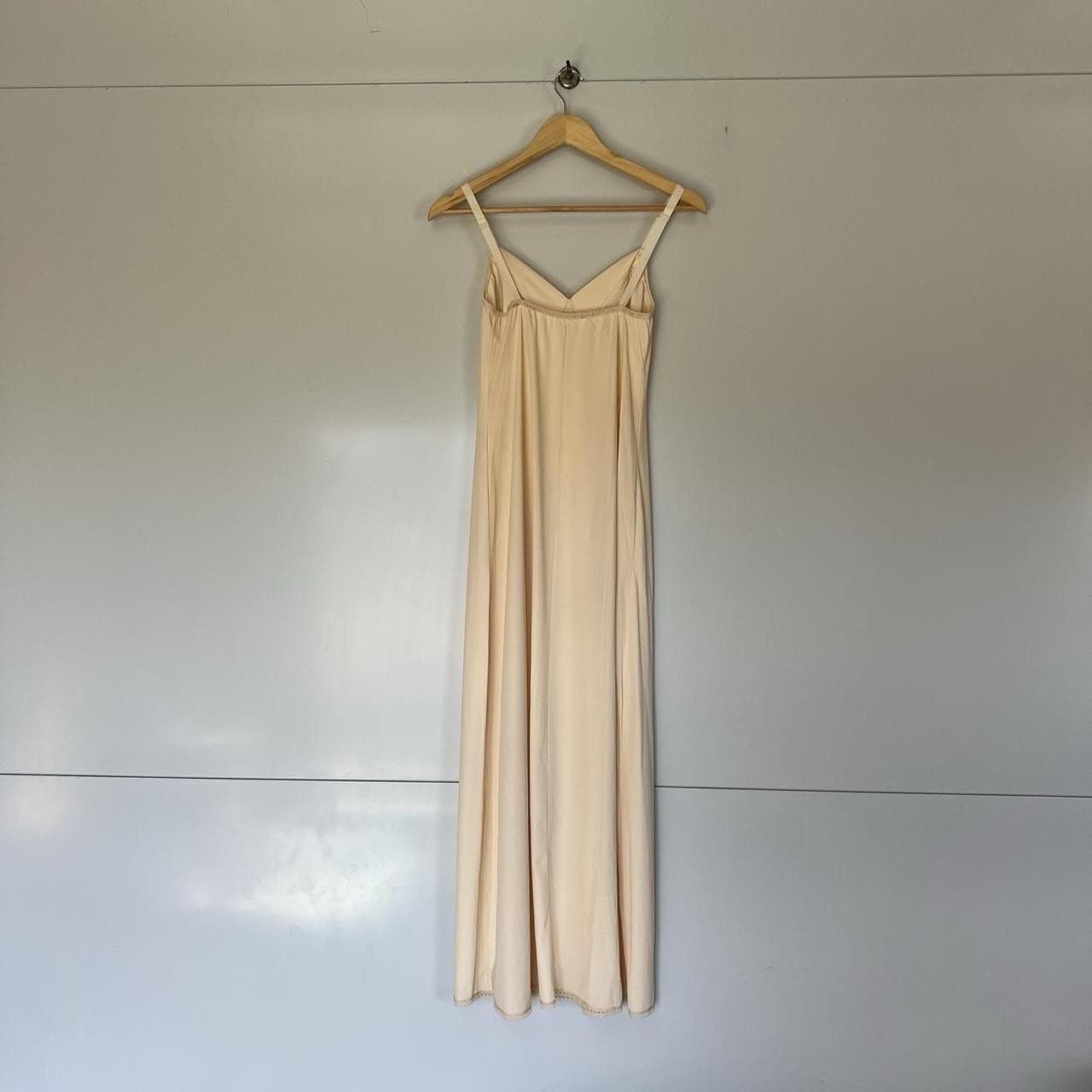 Vintage 60s 70s Jantex Cream Lace Slip Dress Maxi Nightie Lingerie Boho S M 12 — photo 4 of 8